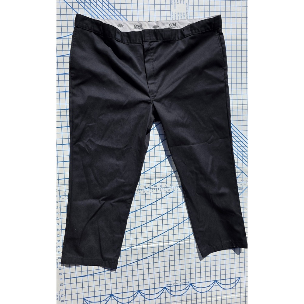 Dickies 874 Original Fit Work Pants Men's 54x30 Black Flat Front Uniform Chinos